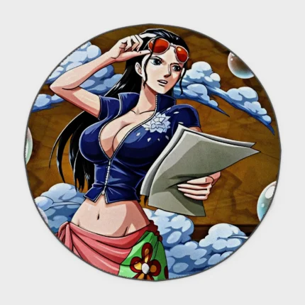 For fans of *One Piece*, this Robin round rug adds a unique and serene vibe to your bedroom or cozy room setup. Its elegant design brings the character’s charm into your space.