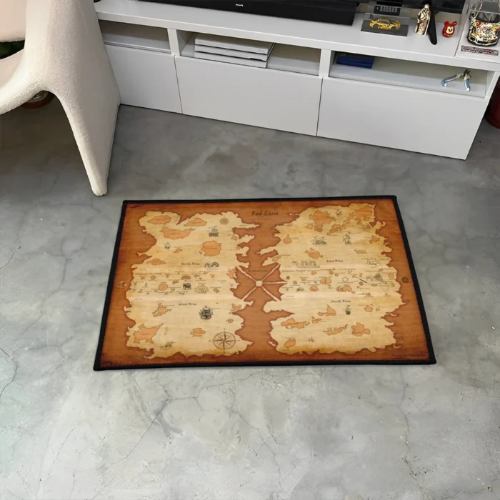 Red Line Map Rug – Unique Rug, Great Gift for Room Decoration - Image 3