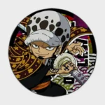 Bring the world of *One Piece* into your space with this Law round rug. Stylish and bold, it's perfect for your bedroom or as a collector's gift, adding an iconic touch to your decor.