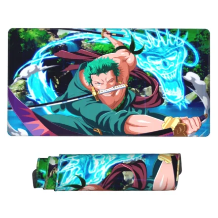 This Zoro mouse pad is a cool One Piece desk mat, perfect for gaming setups, otaku bedrooms, or fan collections. A great gift for series fans.