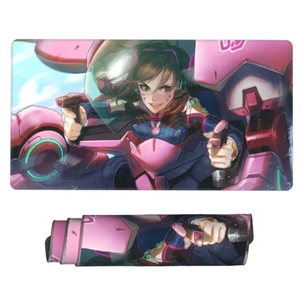 This Overwatch D.Va mouse pad is a cool FPS-themed desk mat, perfect for gaming setups, otaku rooms, or workspaces. A must-have for fans of the hero.