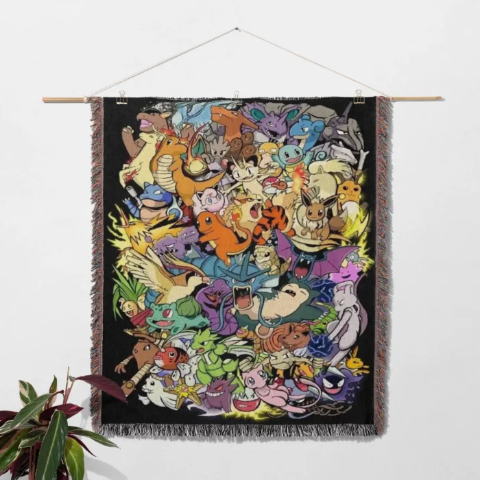 Poke Woven Tapestry Throw Blanket – Wall Art, Room & Home Decor, Perfect Collectible Gift - Image 2