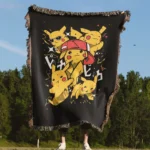 Pikachu Woven Tapestry Throw Blanket – Cute Wall Rug, Room & Home Decor, Iconic Throw - Image 4