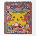 Poke Manga Cover woven tapestry throw blanket, popular wall art, room decor, and a collectible throw featuring the iconic manga cover artwork.