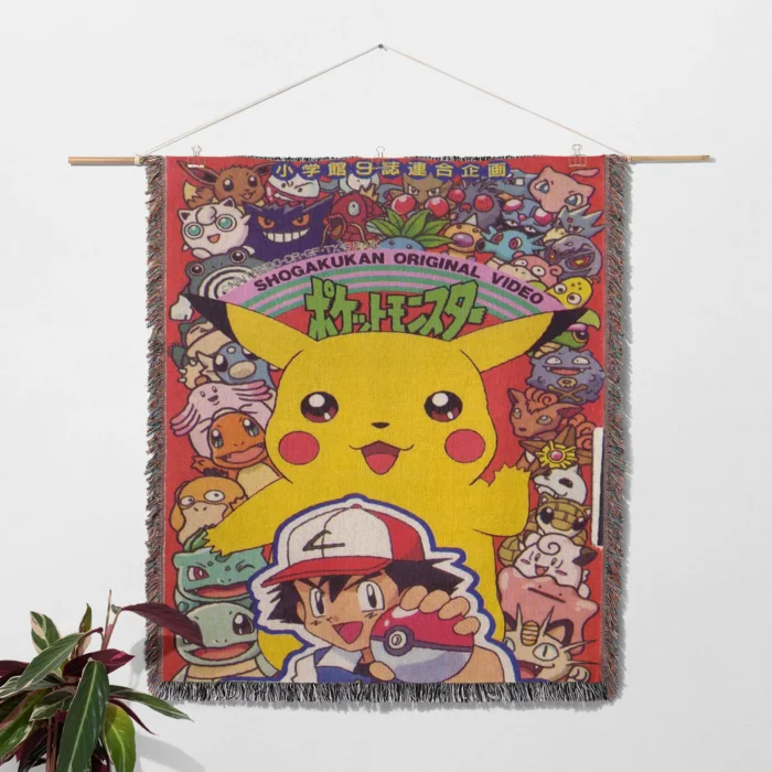 Poke Manga Cover Woven Tapestry Throw Blanket – Popular Wall Art, Room & Home Decor, Collectible Throw - Image 2