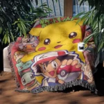 Poke Manga Cover Woven Tapestry Throw Blanket – Popular Wall Art, Room & Home Decor, Collectible Throw - Image 3