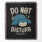 Snorlax woven tapestry throw blanket, relaxed wall art, cozy home and room decor, the perfect addition for fans of the lovable and lazy Pokémon.
