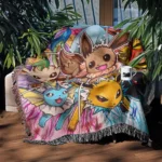 Eevee Woven Tapestry Throw Blanket – Adorable Wall Hanging, Room & Home Decor - Image 3