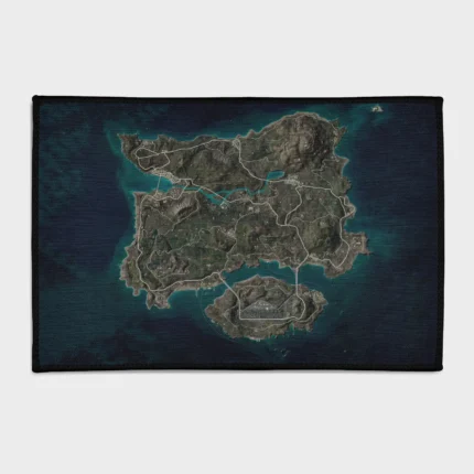 Step into the battlegrounds with this PUBG Erangel map rug. Perfect for game rooms or battleground setups, it adds a tactical and immersive touch to your space, bringing the iconic map to life for any fan of *PlayerUnknown's Battlegrounds*.