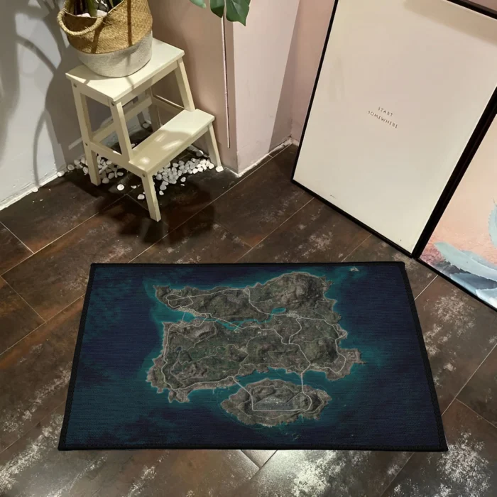 PUBG Erangel Map Rug – Tactical Rug for Game Room or Battleground Setup - Image 3