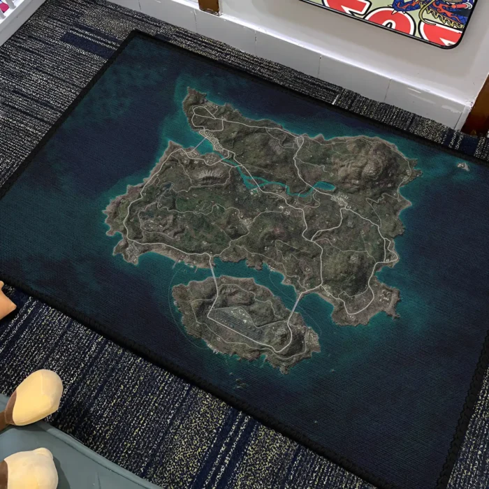 PUBG Erangel Map Rug – Tactical Rug for Game Room or Battleground Setup - Image 4