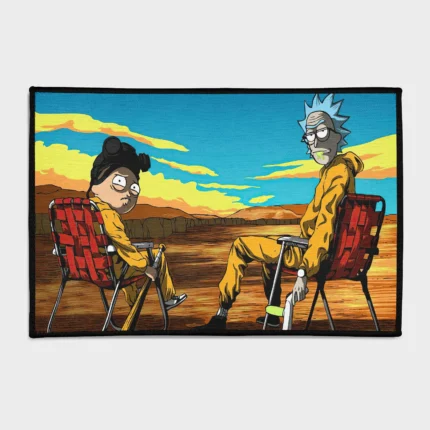 For fans of *Rick and Morty* and *Breaking Bad*, this funny crossover rug is a must-have. Perfect for gaming rooms or as a gift, it brings a humorous blend of two iconic worlds to your space.