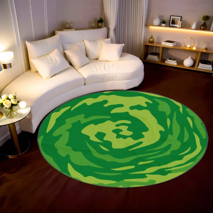 Portal Round Rug – Cool Sci-Fi Rug for Gamers or Multiverse Decor - Image 2