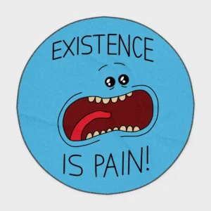 Step into the world of *Rick and Morty* with this Meeseeks round rug. Featuring the quirky character, this rug adds a unique and fun touch to your game room or as a collector's item for fans.
