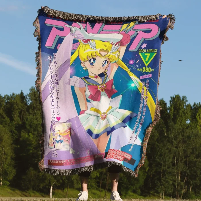Sailor Manga Cover Anime Woven Tapestry Throw Blanket – Wall Art, Room & Home Decor, Perfect Gift - Image 4