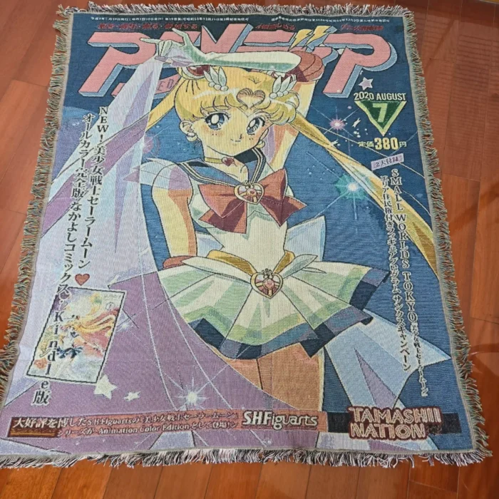 Sailor Manga Cover Anime Woven Tapestry Throw Blanket – Wall Art, Room & Home Decor, Perfect Gift - Image 5