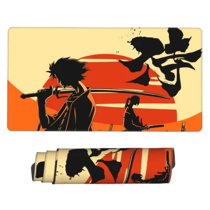 This Samurai Champloo mouse pad is a stylish anime desk mat, ideal for gaming rooms, otaku bedrooms, or fan decor. A perfect gift for anime fans.