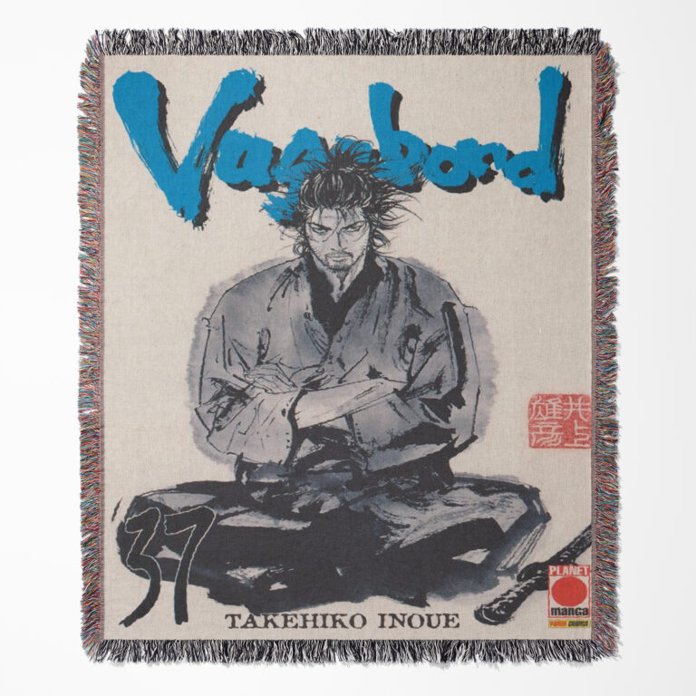 Samurai Champloo woven tapestry throw blanket, unique wall art and room decor, perfect for Samurai Champloo fans who love the blend of samurai action and hip-hop culture.