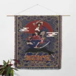 Samurai Woven Tapestry Throw Blanket – Stylish Throw, Room & Home Decor, Anime Fan Gift - Image 2