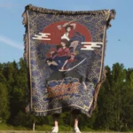 Samurai Woven Tapestry Throw Blanket – Stylish Throw, Room & Home Decor, Anime Fan Gift - Image 4
