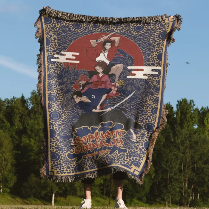 Samurai Woven Tapestry Throw Blanket – Stylish Throw, Room & Home Decor, Anime Fan Gift - Image 4