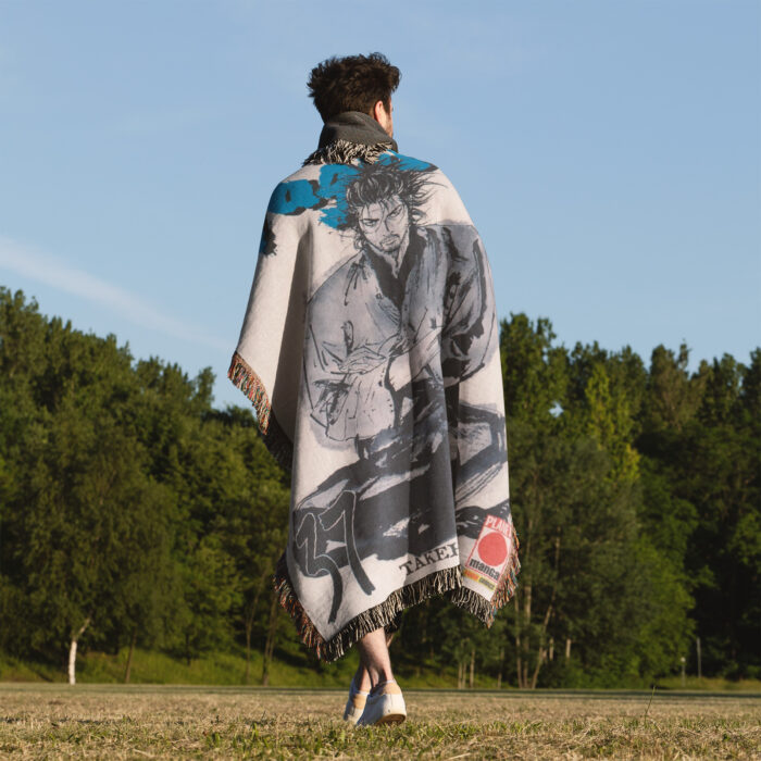 Samurai Manga Cover Anime Woven Tapestry Throw Blanket – Collectible Home Accent, Room & Wall Decor - Image 5