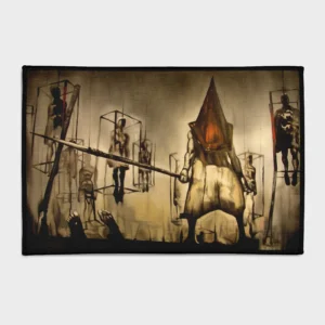 Bring spine-chilling vibes to your bedroom or horror-themed decor with this Silent Horror game rug. Its creepy design makes it the perfect addition to any space that embraces the eerie side of gaming and horror.