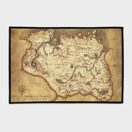 Explore the vast world of *Skyrim* with this TES Skyrim map rug. Perfect for gaming rooms or Dovahkiin fans, it brings the epic RPG world to life, adding a bold and adventurous touch to any room.