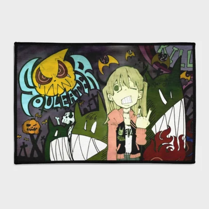 For *Soul Eater* fans, this gothic-style rug adds a unique touch to your bedroom or gaming room. It brings an edgy and stylish vibe to your space, perfect for fans of the series.