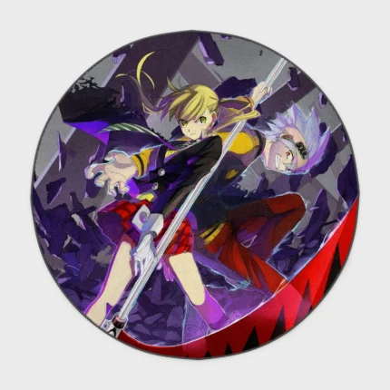 For fans of *Soul Eater*, this Make round rug is a stylish and functional piece for your bedroom or game room. Its bold design adds a dynamic touch to your space.