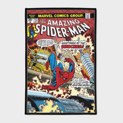 Add some superhero style to your boys' room or gaming setup with this Spider comic cover area rug. It’s a stylish and dynamic way to bring *Spider-Man* into your decor, perfect for any fan.