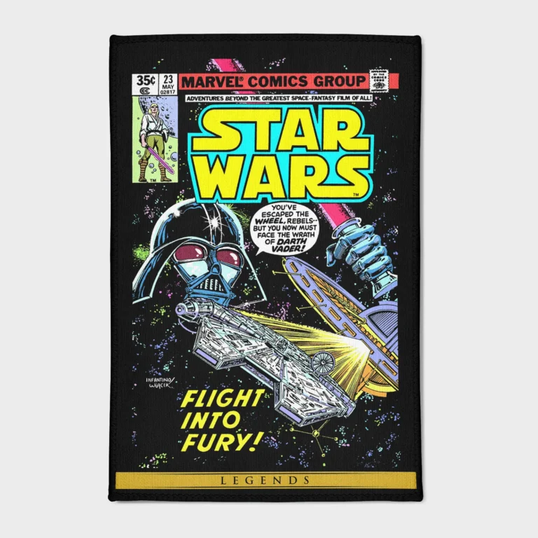 Unleash the dark side with this Darth Vader comic cover rug. Ideal for game rooms or otaku decor, it brings the iconic villain into your space with a unique and stylish design, perfect for *Star Wars* fans.