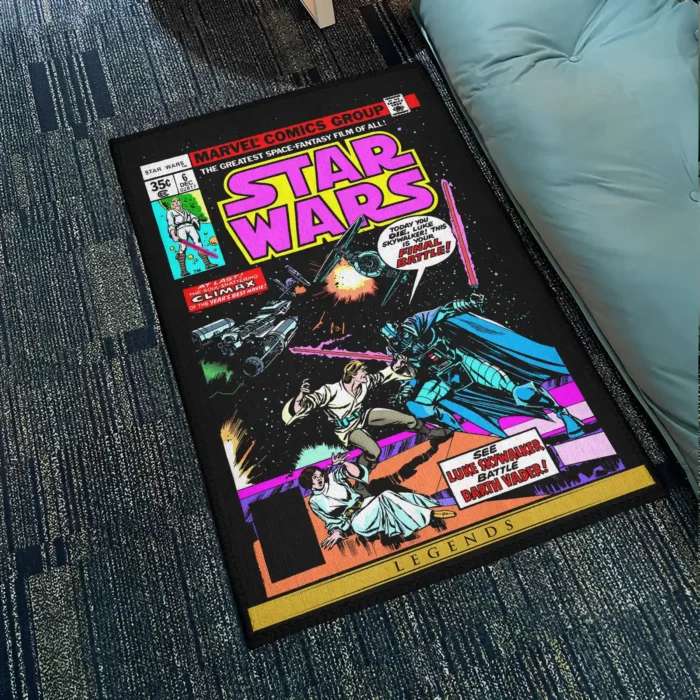 SW Comic Cover Rug – Epic Sci-Fi Rug for Gaming Room or Collector’s Gift - Image 2