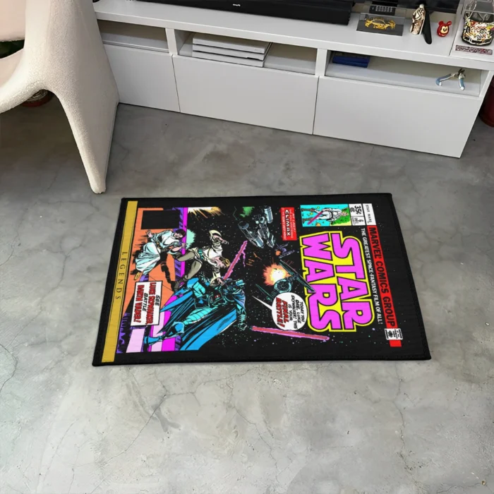 SW Comic Cover Rug – Epic Sci-Fi Rug for Gaming Room or Collector’s Gift - Image 3