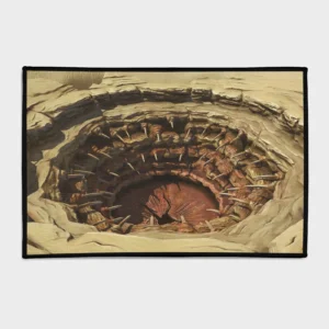Embrace the desert planet of Tatooine with this *Sarlacc Pit* rug. Perfect for gaming rooms or sci-fi fan decor, it adds a unique and iconic *Star Wars* element to your space, perfect for fans of the franchise.