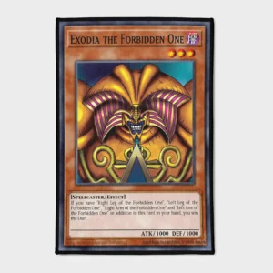 Step into the world of *Yu-Gi-Oh!* with this Exodia the Forbidden One rug. It’s a cool wall hanging and a unique gift for any fan of the legendary card.