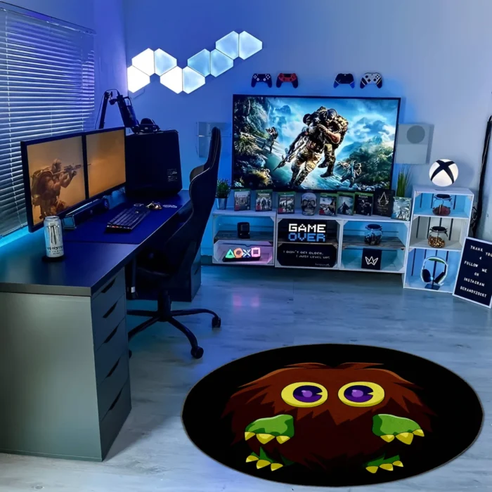 Kuriboh Round Rug – Fun Carpet for Boys Bedroom or Gaming Room Setup - Image 3