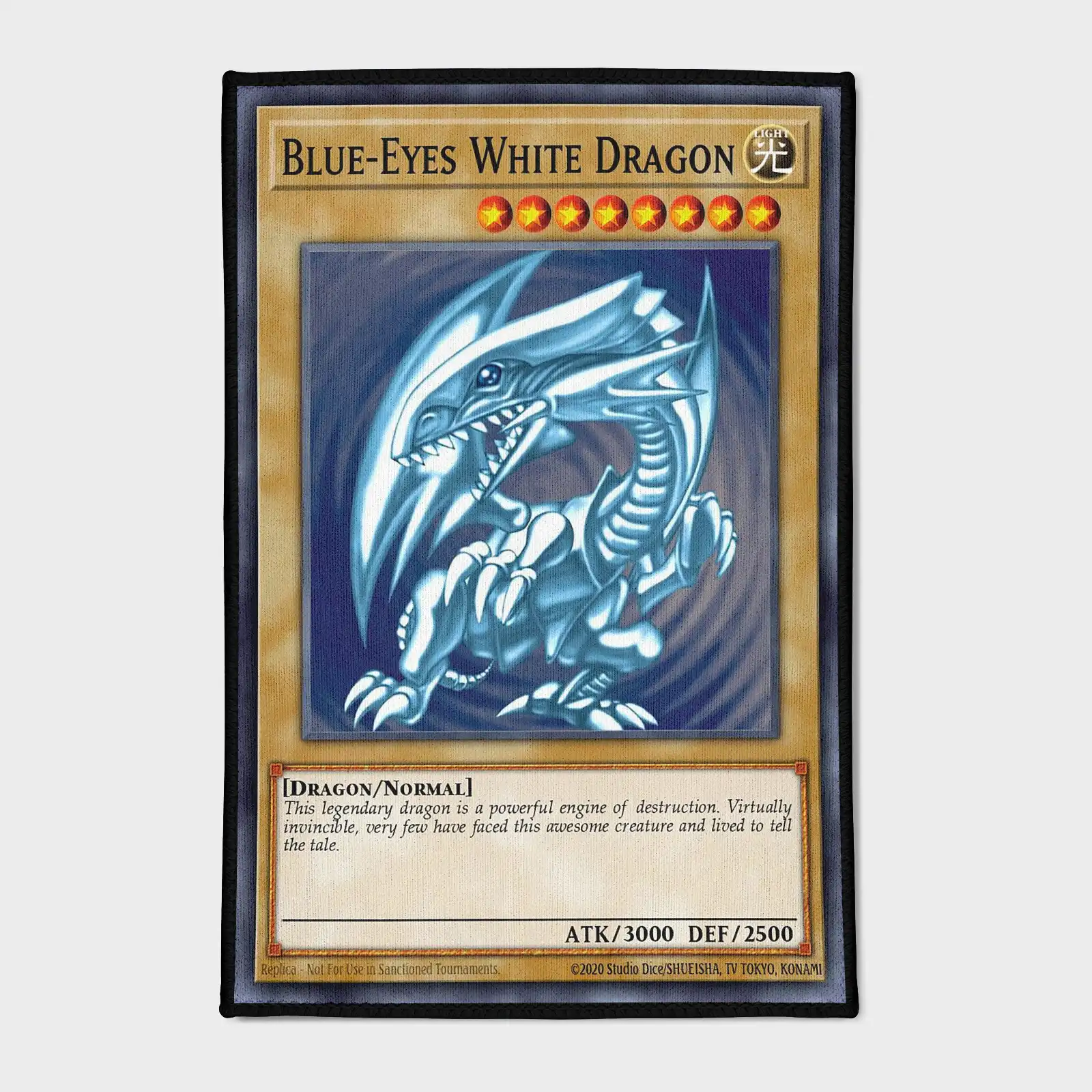 tgo-blue-eyes-white-dragon-rug-s2-1 Bring the legendary *Blue Eyes White Dragon* into your space with this cool rug. Perfect for your game room or as a gift, it adds an iconic and powerful touch to your decor.