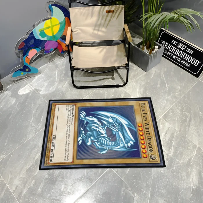 YGO Card Blue Eyes White Dragon Rug – Cool Rug for Game Room or Gift - Image 3