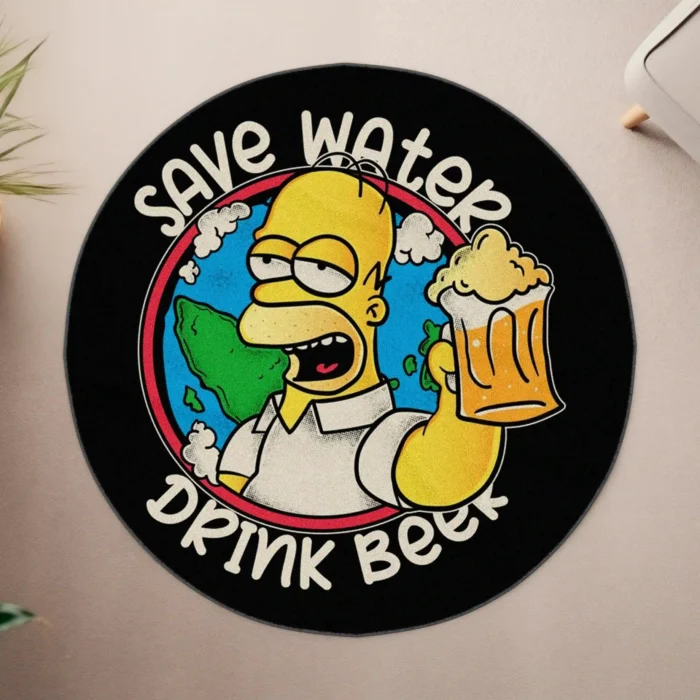 Homer Round Rug – Classic Cartoon Decor for Game Room or Fans - Image 4