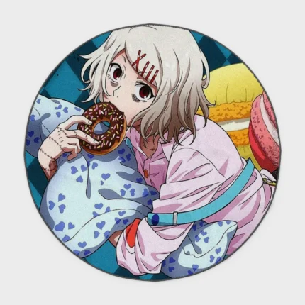 Step into the dark world of *Tokyo Ghoul* with this Juuzou Suzuya round rug. Perfect for bedrooms or fan decor, it adds a unique and eerie vibe to your space, bringing the iconic character to life in any fan’s room.