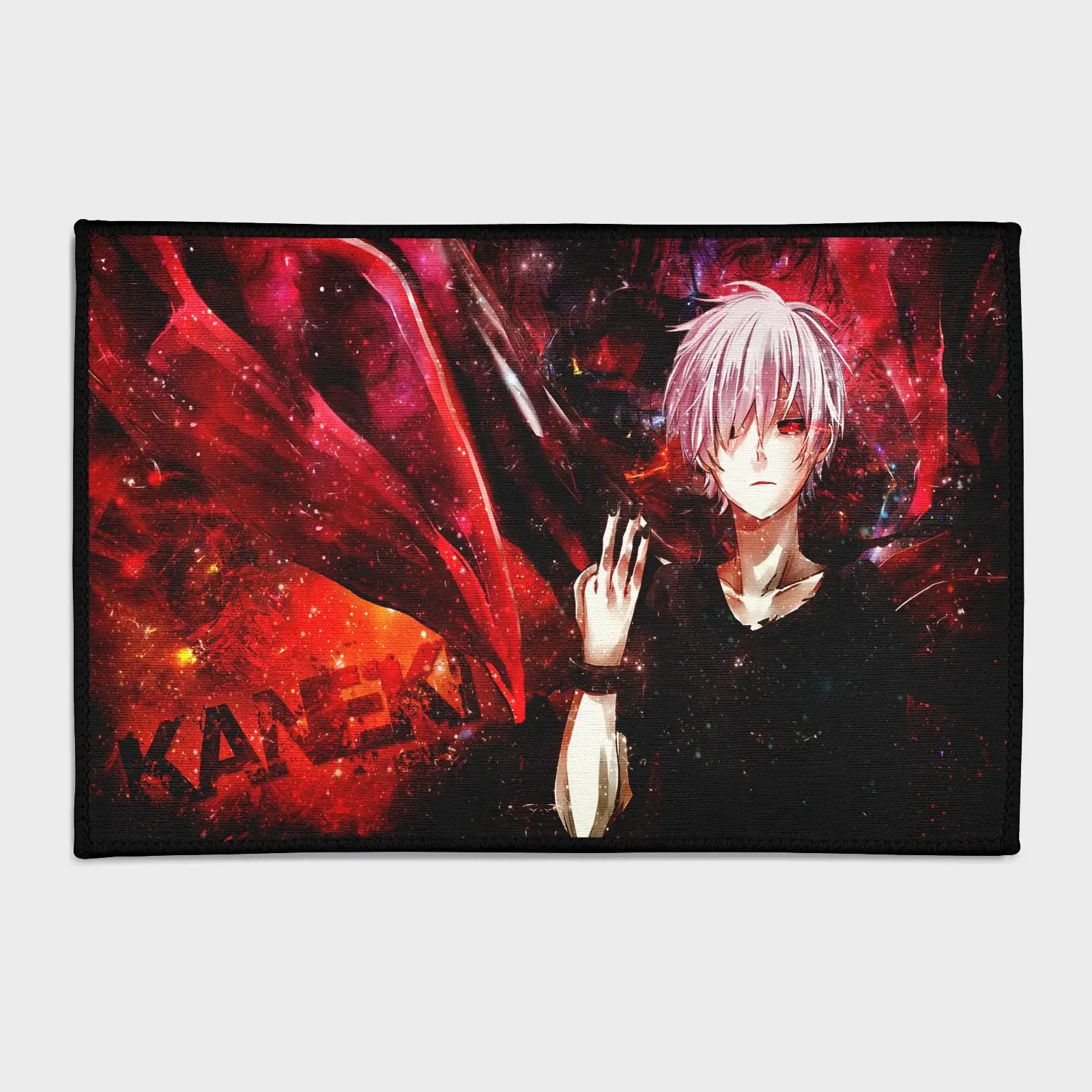 tokyo-ghoul-rug-h3-1 For fans of *Tokyo Ghoul*, this Ghoul rug adds a unique and dark touch to any boys' bedroom or game room. It brings the eerie atmosphere of the anime into your space.
