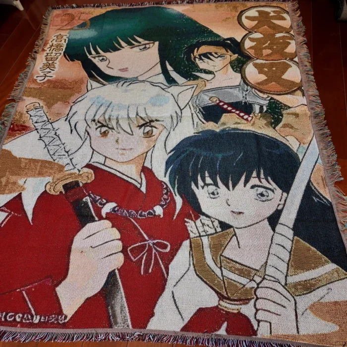 Inuyasha Comic Book Cover Anime Woven Tapestry Throw Blanket – Vintage Wall Rug, Cool Room Decor, Perfect Gift - Image 6