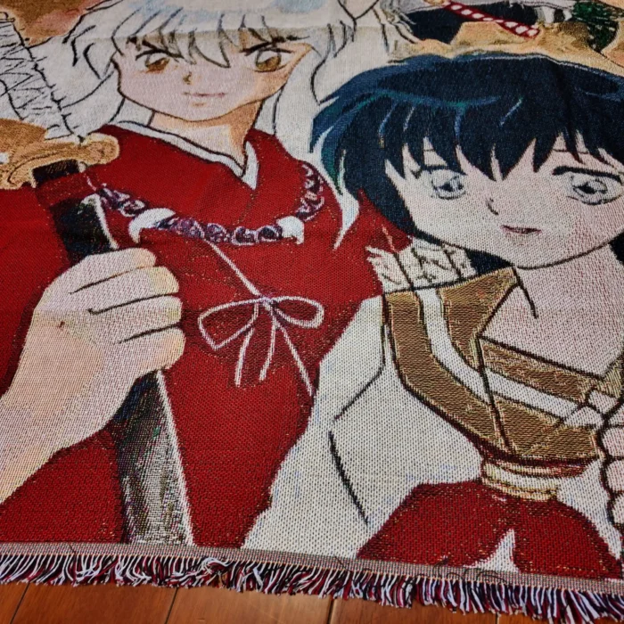 Inuyasha Comic Book Cover Anime Woven Tapestry Throw Blanket – Vintage Wall Rug, Cool Room Decor, Perfect Gift - Image 7