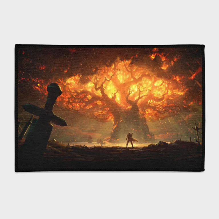 Bring the mythic world of Norse legends into your room with this Yggdrasill rug. Ideal for fantasy rooms or Norse decor, it showcases the legendary tree at the center of the cosmos, offering a unique, mythical touch to your space.
