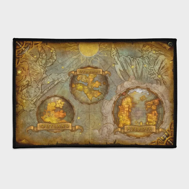 Step into the world of *World of Warcraft* with this map rug. Perfect for game rooms or as a fan gift for Azeroth lovers, it’s a detailed and iconic rug that brings the epic MMORPG universe into your home.