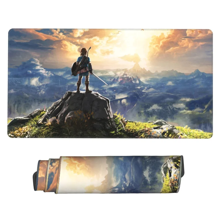 This Zelda Breath of the Wild mouse pad is a stylish desk mat, perfect for gaming setups, workspaces, or otaku rooms. A unique gift for fans.