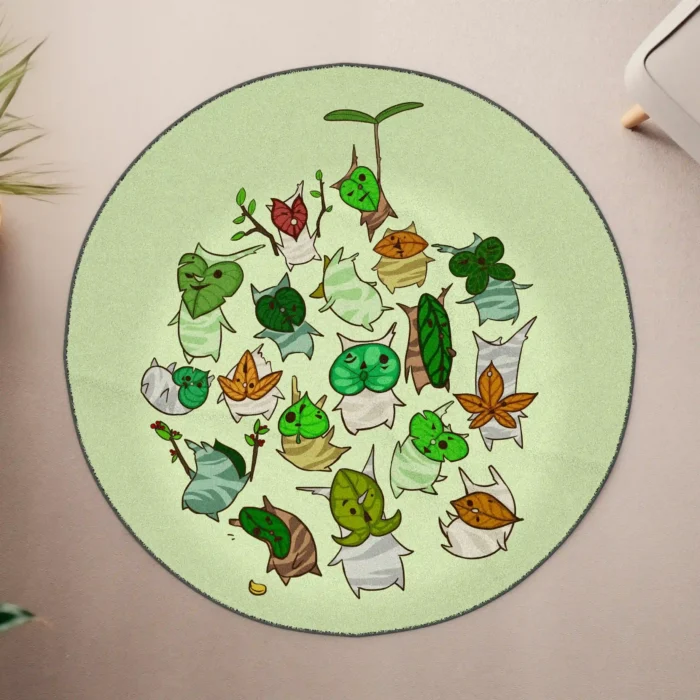 Korok Round Rug – Fun Forest Rug for Gaming Room or Nature Decor - Image 4