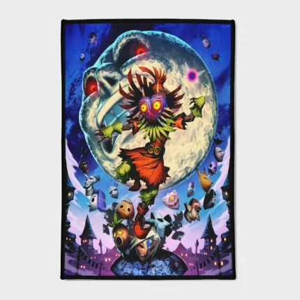 Step into the world of *The Legend of Zelda: Majora's Mask* with this unique game rug. Perfect for an otaku room or fan decor, it brings the mysterious and eerie atmosphere of the game to your space, making it a must-have for any *Zelda* fan.