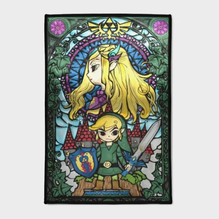 Travel through the world of *The Legend of Zelda: Wind Waker* with this cute round rug. Perfect for kids' rooms or fans of the classic game, it adds a nostalgic and charming touch to any decor.